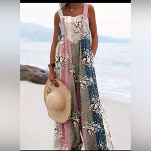 Floral Striped Maxi Dress